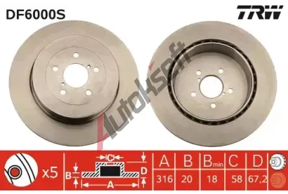 TRW Brzdov kotou - 316 mm TRW DF6000S, DF6000S