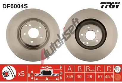 TRW Brzdov kotou - 345 mm TRW DF6004S, DF6004S