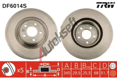 TRW Brzdov kotou - 345 mm TRW DF6014S, DF6014S