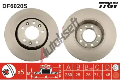 TRW Brzdov kotou - 280 mm TRW DF6020S, DF6020S