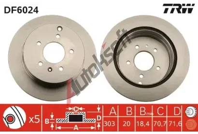 TRW Brzdov kotou - 303 mm TRW DF6024, DF6024