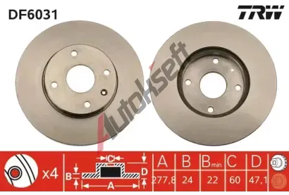 TRW Brzdov kotou - 278 mm TRW DF6031, DF6031