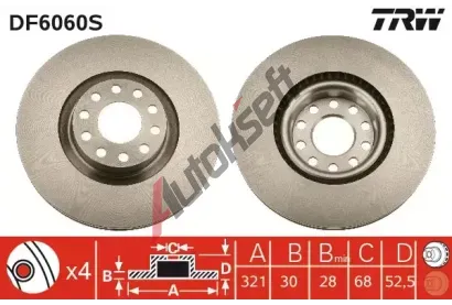 TRW Brzdov kotou - 321 mm TRW DF6060S, DF6060S