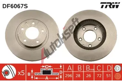 TRW Brzdov kotou - 296 mm TRW DF6067S, DF6067S