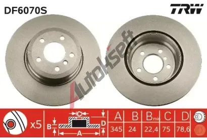 TRW Brzdov kotou - 345 mm TRW DF6070S, DF6070S