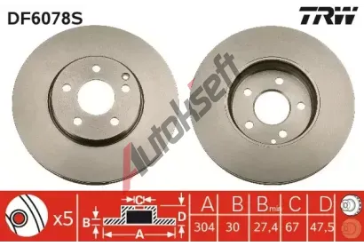 TRW Brzdov kotou - 304 mm TRW DF6078S, DF6078S