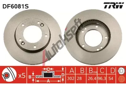 TRW Brzdov kotou - 302 mm TRW DF6081S, DF6081S