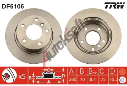 TRW Brzdov kotou - 280 mm TRW DF6106, DF6106
