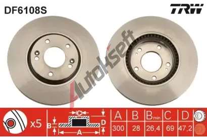 TRW Brzdov kotou - 300 mm TRW DF6108S, DF6108S