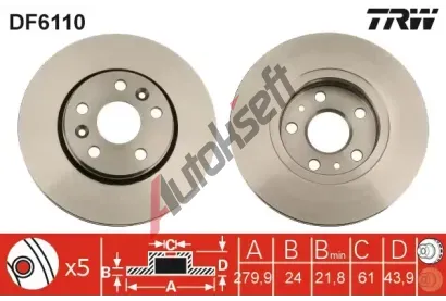 TRW Brzdov kotou - 280 mm TRW DF6110, DF6110