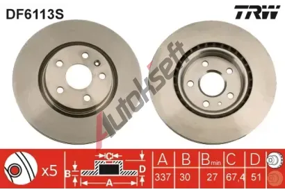 TRW Brzdov kotou - 337 mm TRW DF6113S, DF6113S