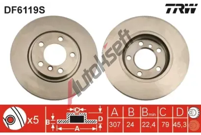 TRW Brzdov kotou - 307 mm TRW DF6119S, DF6119S