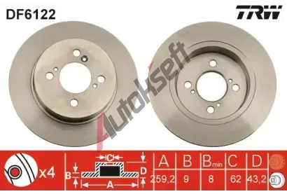 TRW Brzdov kotou - 259 mm TRW DF6122, DF6122