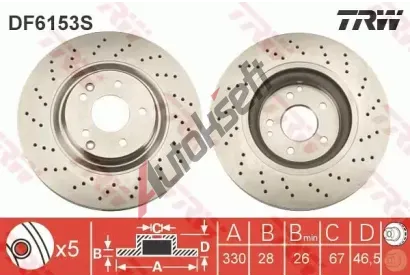 TRW Brzdov kotou - 330 mm TRW DF6153S, DF6153S