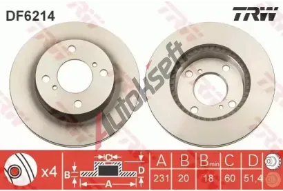 TRW Brzdov kotou - 231 mm TRW DF6214, DF6214