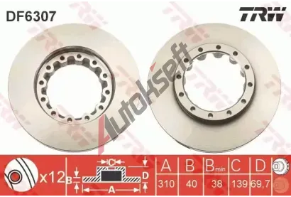 TRW Brzdov kotou - 310 mm TRW DF6307S, DF6307S