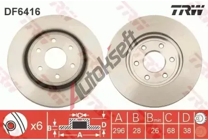 TRW Brzdov kotou - 296 mm TRW DF6416, DF6416