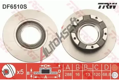 TRW Brzdov kotou - 288 mm TRW DF6510S, DF6510S