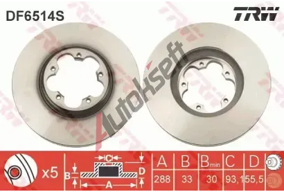 TRW Brzdov kotou - 288 mm TRW DF6514S, DF6514S