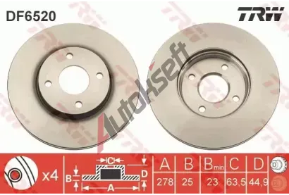 TRW Brzdov kotou - 278 mm TRW DF6520, DF6520