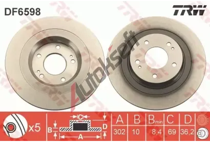 TRW Brzdov kotou - 302 mm TRW DF6598, DF6598