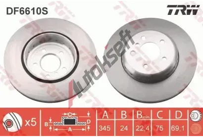 TRW Brzdov kotou - 345 mm TRW DF6610S, DF6610S