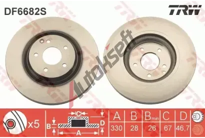 TRW Brzdov kotou - 330 mm TRW DF6682S, DF6682S