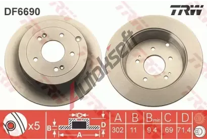 TRW Brzdov kotou - 302 mm TRW DF6690, DF6690