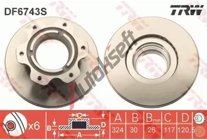 TRW Brzdov kotou - 324 mm TRW DF6743S, DF6743S
