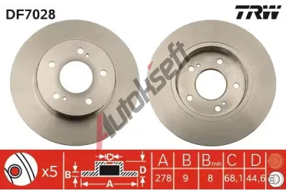 TRW Brzdov kotou - 278 mm TRW DF7028, DF7028
