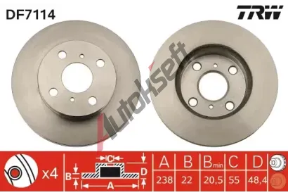 TRW Brzdov kotou - 238 mm TRW DF7114, DF7114