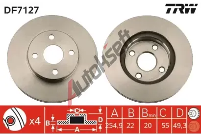 TRW Brzdov kotou - 255 mm TRW DF7127, DF7127