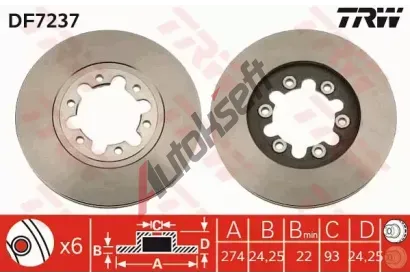 TRW Brzdov kotou - 274 mm TRW DF7237, DF7237