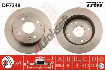 TRW Brzdov kotou - 259 mm TRW DF7249, DF7249