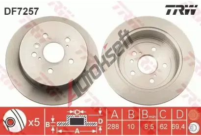 TRW Brzdov kotou - 288 mm TRW DF7257, DF7257