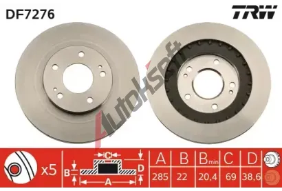 TRW Brzdov kotou - 285 mm TRW DF7276, DF7276