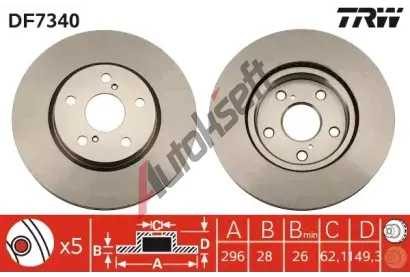 TRW Brzdov kotou - 296 mm TRW DF7340, DF7340