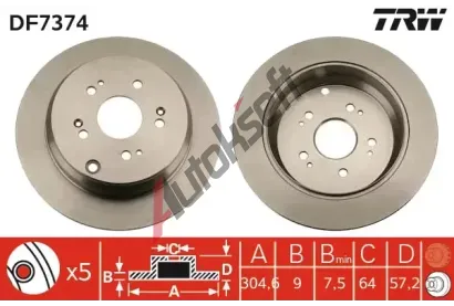 TRW Brzdov kotou - 305 mm TRW DF7374, DF7374