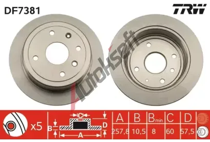 TRW Brzdov kotou - 257 mm TRW DF7381, DF7381