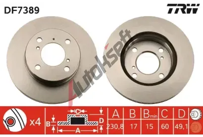 TRW Brzdov kotou - 231 mm TRW DF7389, DF7389