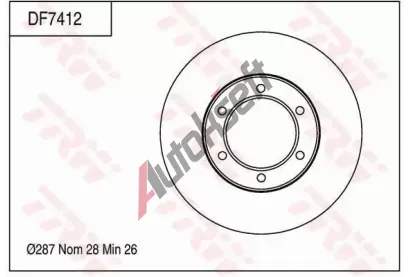 TRW Brzdov kotou - 287 mm TRW DF7412, DF7412