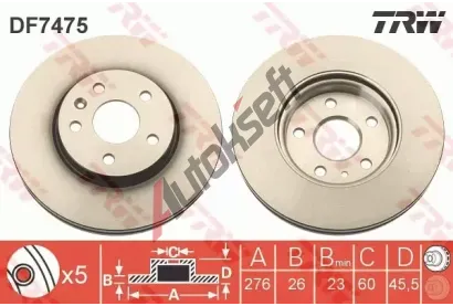 TRW Brzdov kotou - 276 mm TRW DF7475, DF7475