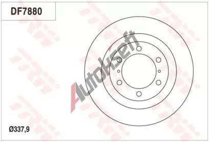 TRW Brzdový kotouč - 338 mm TRW DF7880S, DF7880S TRW Brzdový kotouč - 338 mm TRW DF7880S, DF7880S