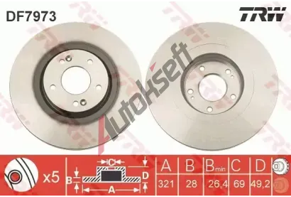 TRW Brzdov kotou - 321 mm TRW DF7973, DF7973