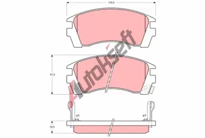 TRW Sada brzdovch destiek - kotouov brzda TRW GDB1013, GDB1013