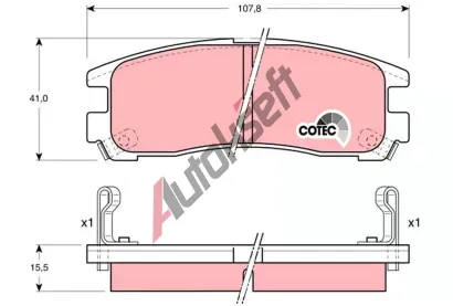 TRW Sada brzdovch destiek COTEC TRW GDB1023, GDB1023