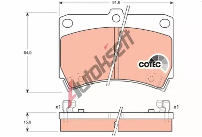 TRW Sada brzdovch destiek COTEC TRW GDB1024, GDB1024