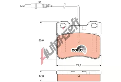 TRW Sada brzdovch destiek COTEC TRW GDB1031, GDB1031