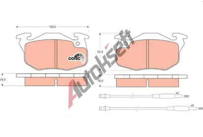 TRW Sada brzdovch destiek COTEC TRW GDB1033, GDB1033
