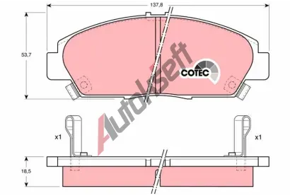 TRW Sada brzdovch destiek COTEC TRW GDB1061, GDB1061